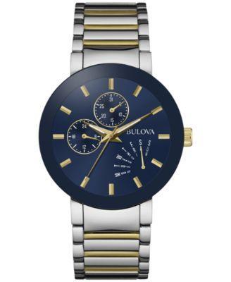 Bulova Mens Modern Gemini Black Stainless Steel Diamond Accent Bracelet Watch - 98D177 Product Image