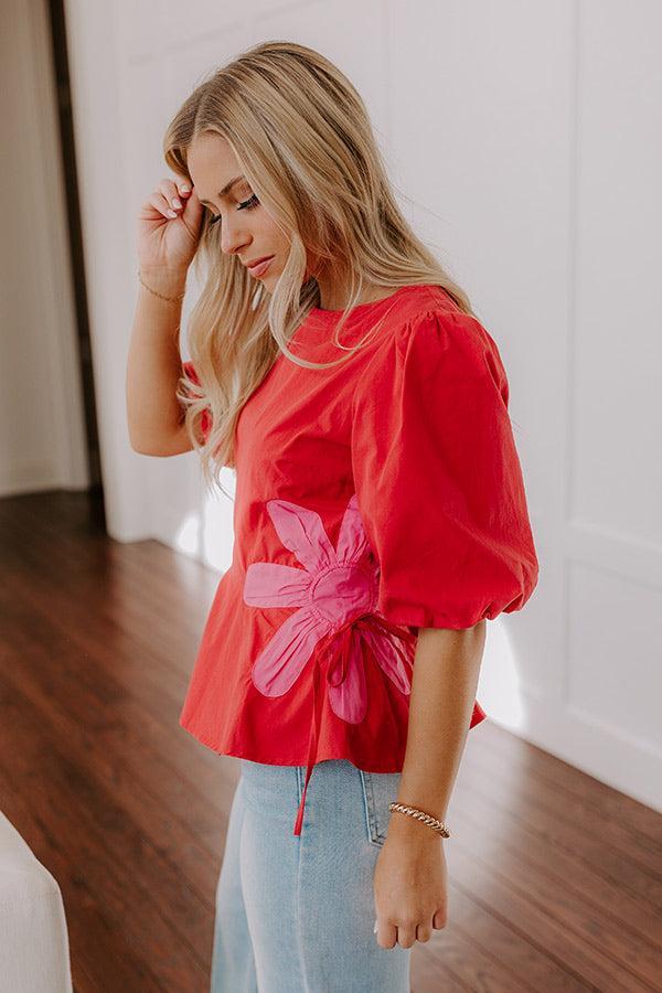 Make A Statement Floral Peplum Top In Red Product Image