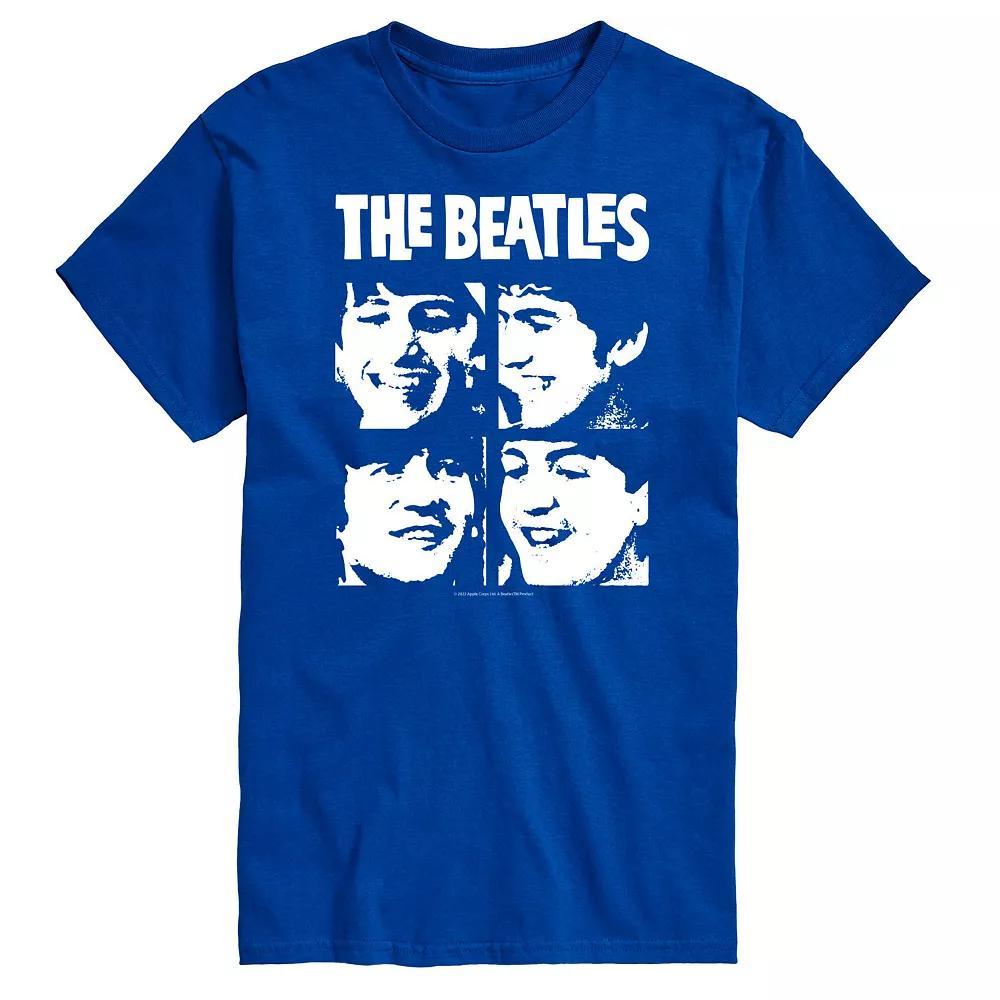 Mens The Beatles Face Grid Tee Red Product Image