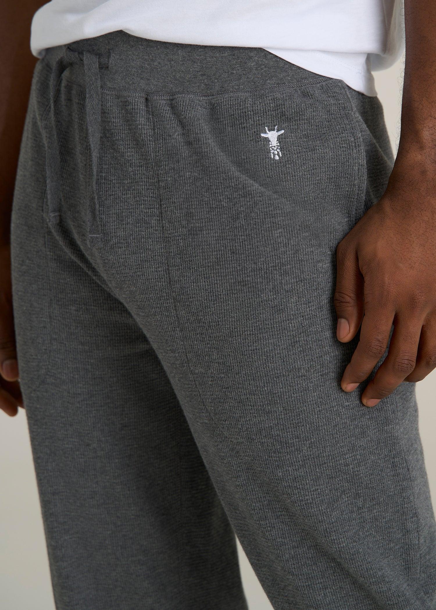 Waffle-Knit Lounge Jogger for Tall Men in Stone Grey Mix Product Image