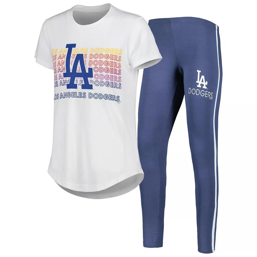 Women's Concepts Sport Charcoal/White Los Angeles Dodgers Sonata T-Shirt & Leggings Sleep Set, Size: Small Product Image