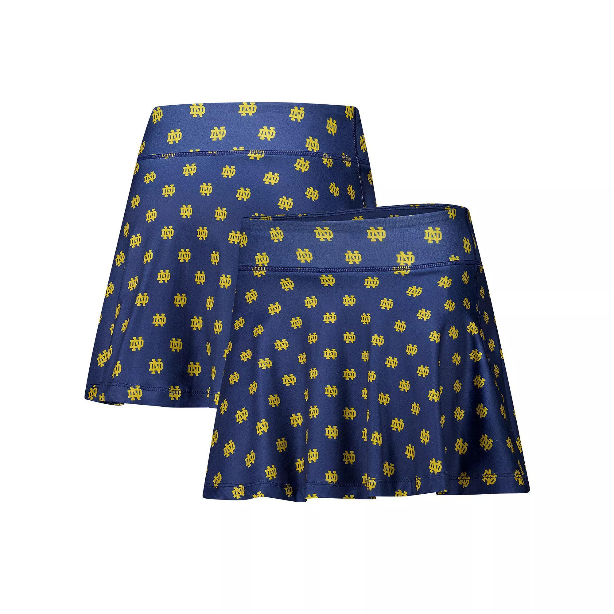 Women's ZooZatz Navy Notre Dame Fighting Irish Allover Print Flowy Skort, Size: XS, Blue Product Image