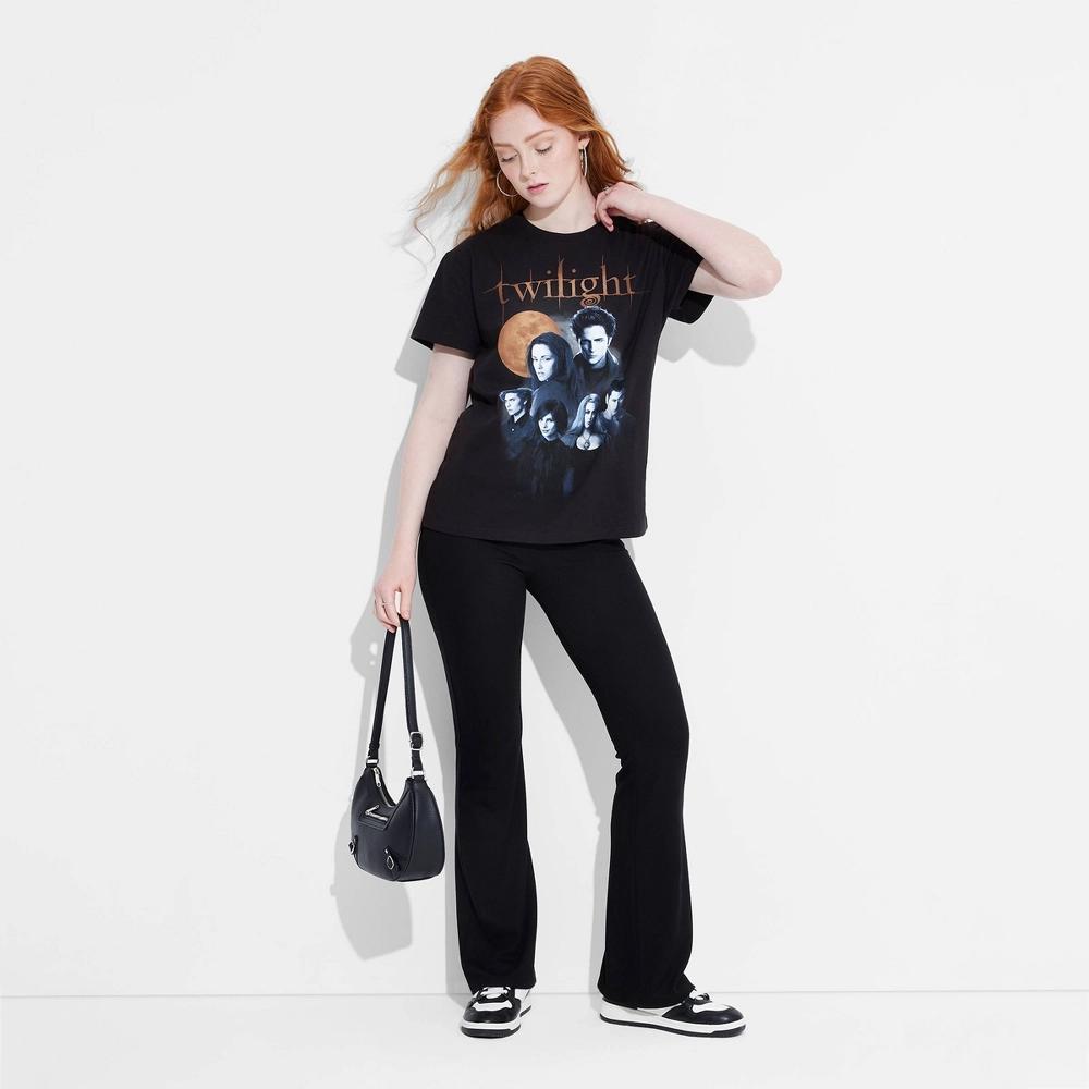 Women's Twilight Short Sleeve Graphic T-Shirt - Black M: Crew Neck, Knit Cotton, Below Hip Length Product Image