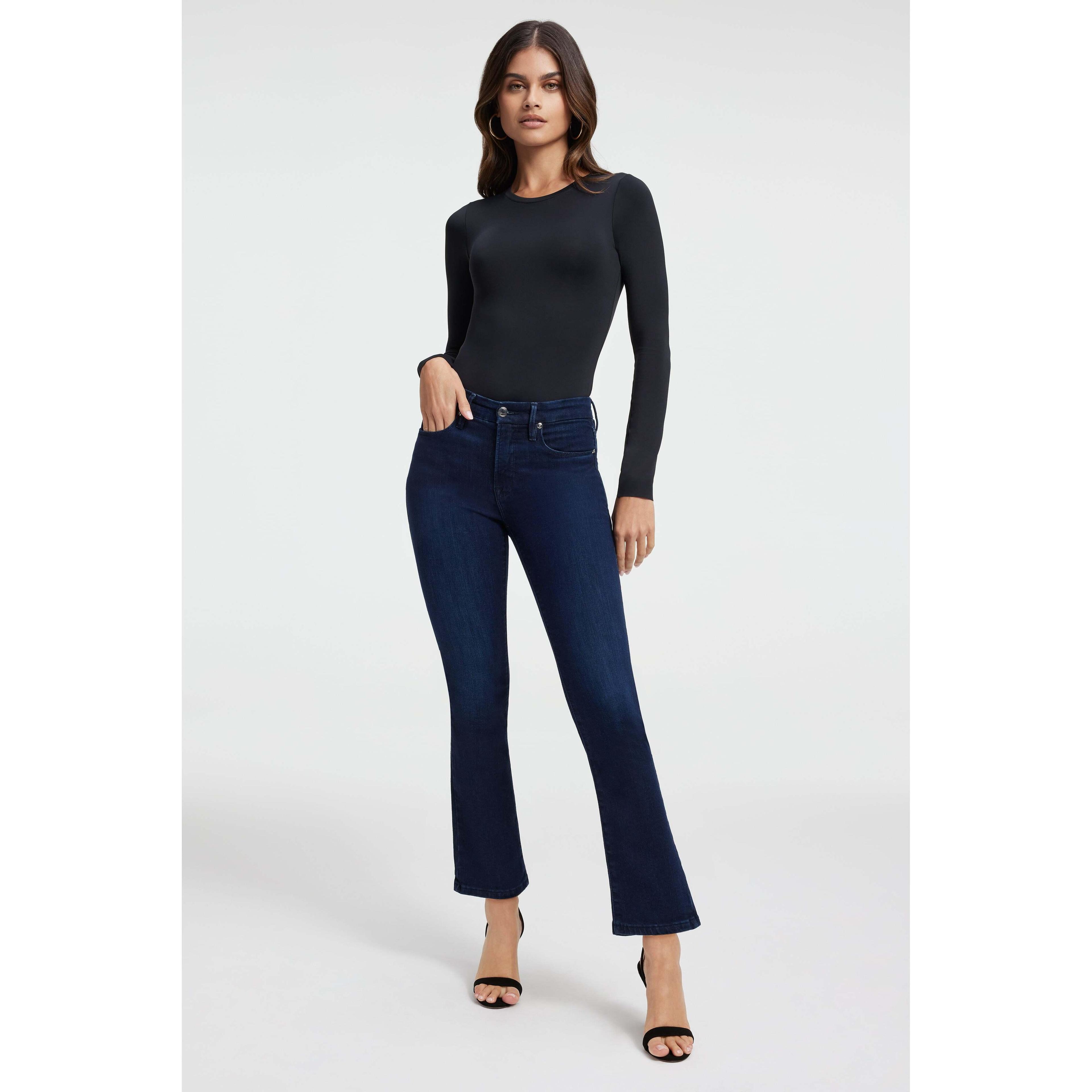 Good American Good Leg High Rise Straight Stretch Denim Jeans Product Image