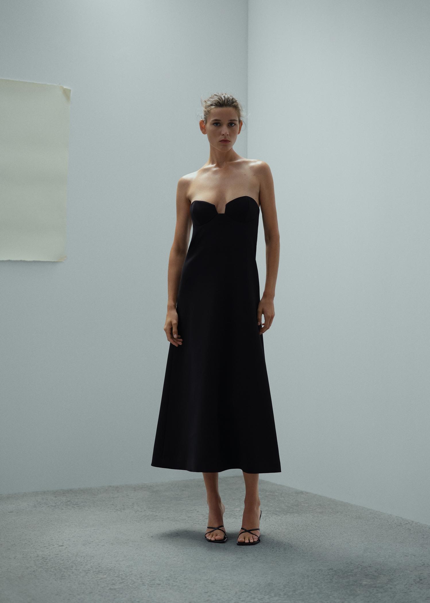 Strapless dress with sweetheart neckline - Women | MANGO USA Product Image