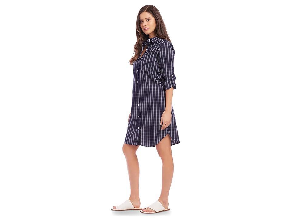 Karen Kane Check Shirtdress (Check) Women's Dress Product Image