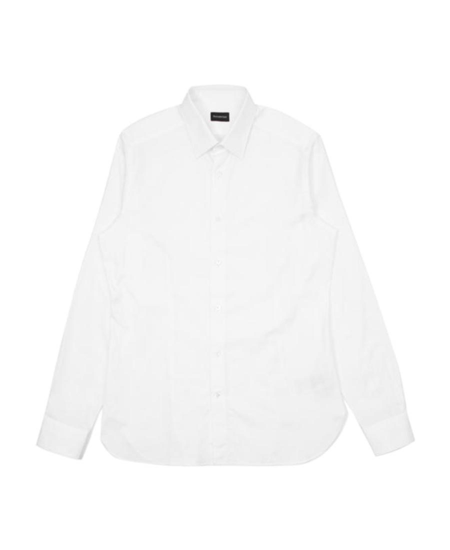 ZEGNA Long-sleeved Lapel Shirt In White Product Image