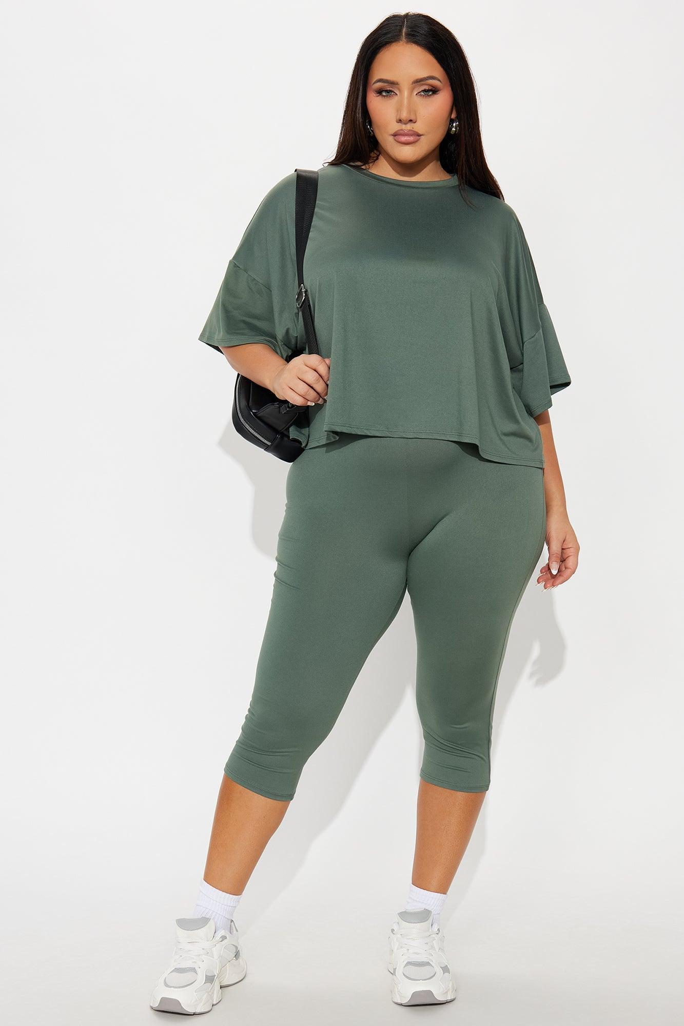 Morning Classes Capri Set - Olive Product Image