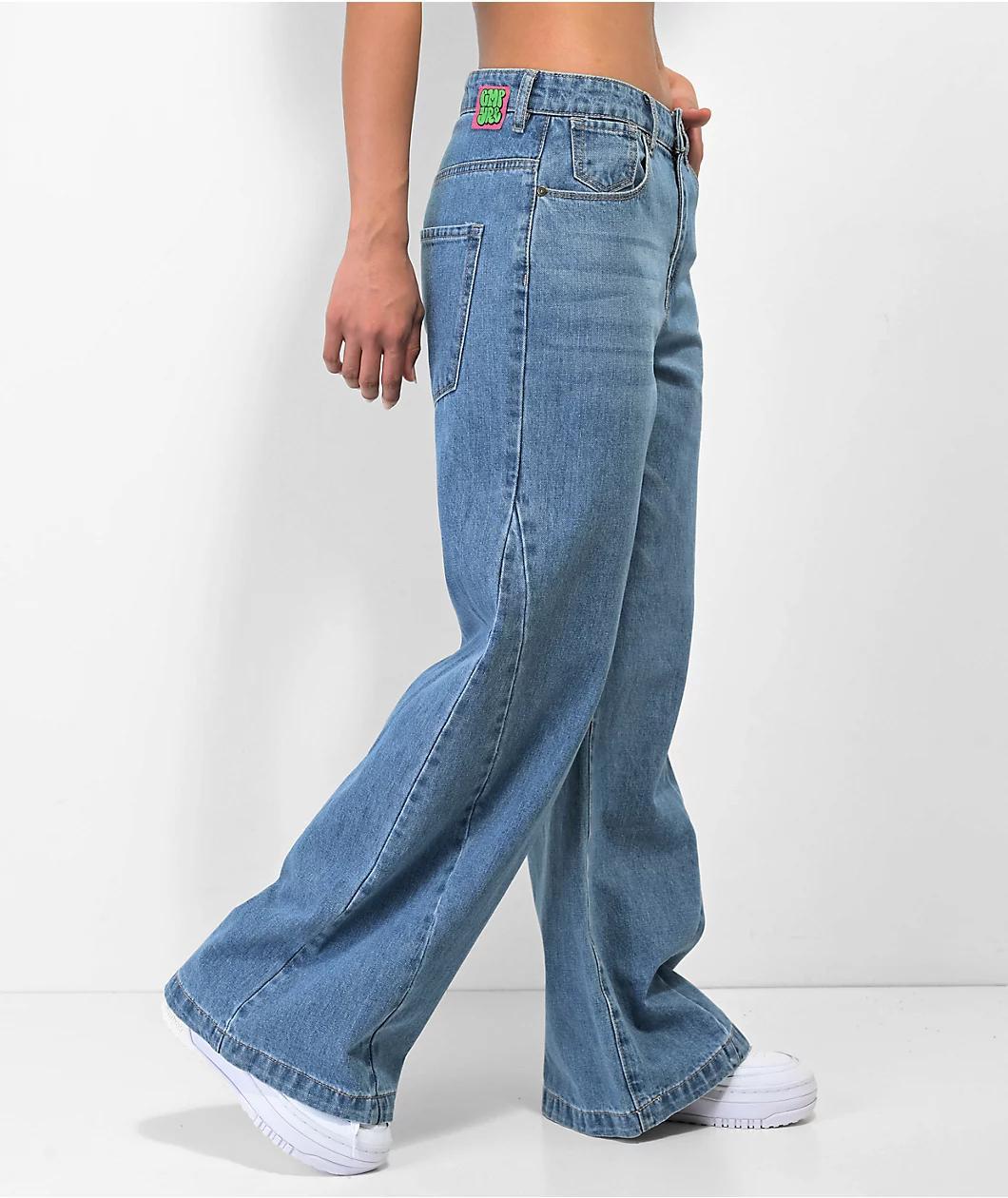 Empyre Allegra Palazzo Blue Wide Leg Jeans Product Image