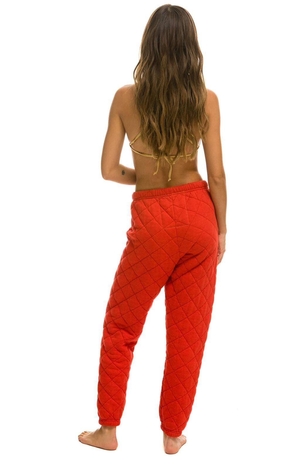 QUILTED SWEATPANTS - RED Female Product Image