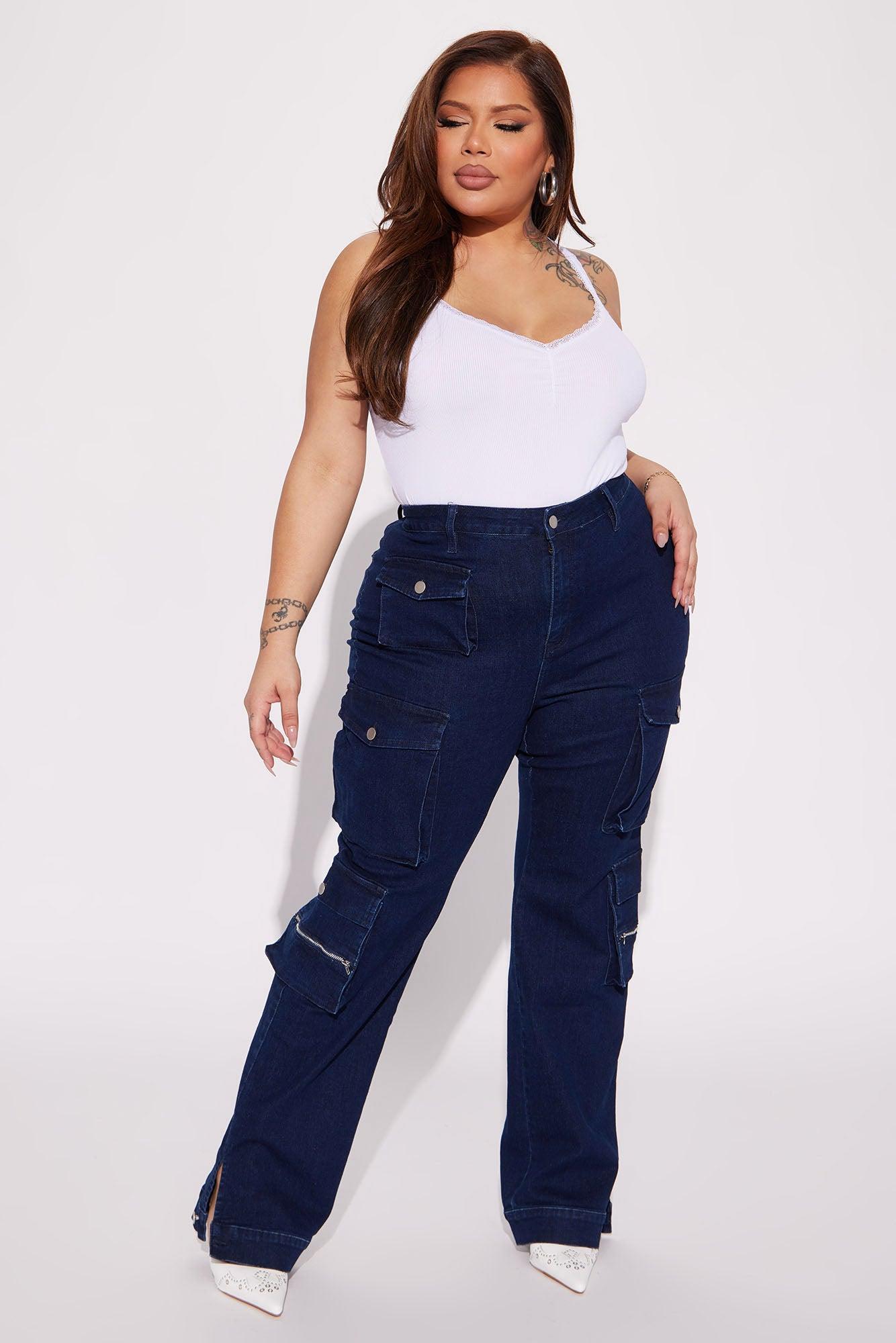 Out Of My Way Stretch Cargo Jean - Dark Wash Product Image