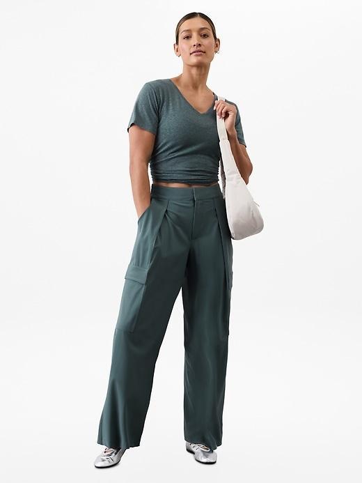 Getaway Linen Blend V-Neck Tee Product Image