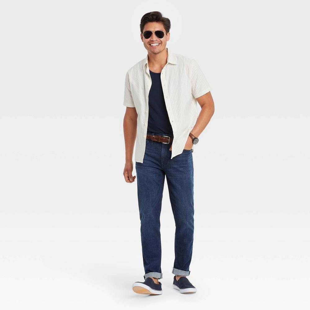 Men's Slim Fit Jeans - Goodfellow & Co™ Light Blue 29x30: Heavyweight Twill, Stretch Fabric Product Image