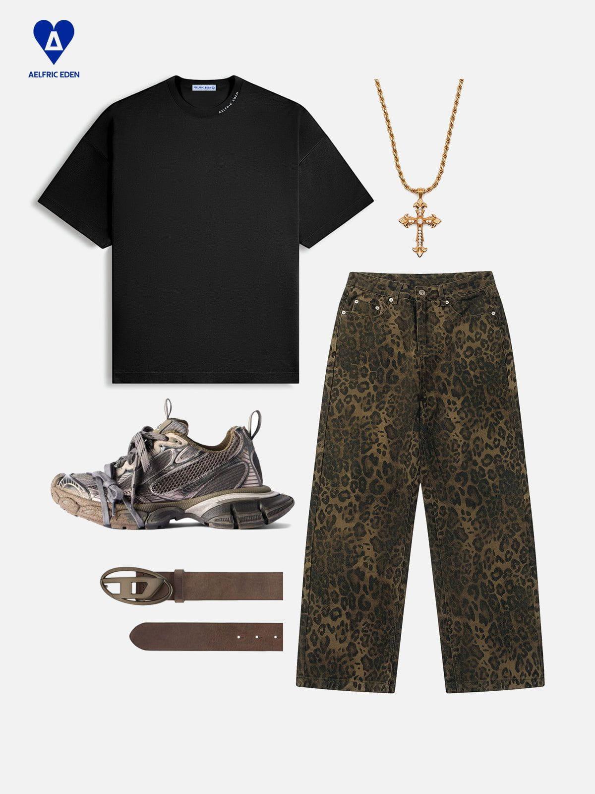 Aelfric Eden Leopard Print Jeans Product Image