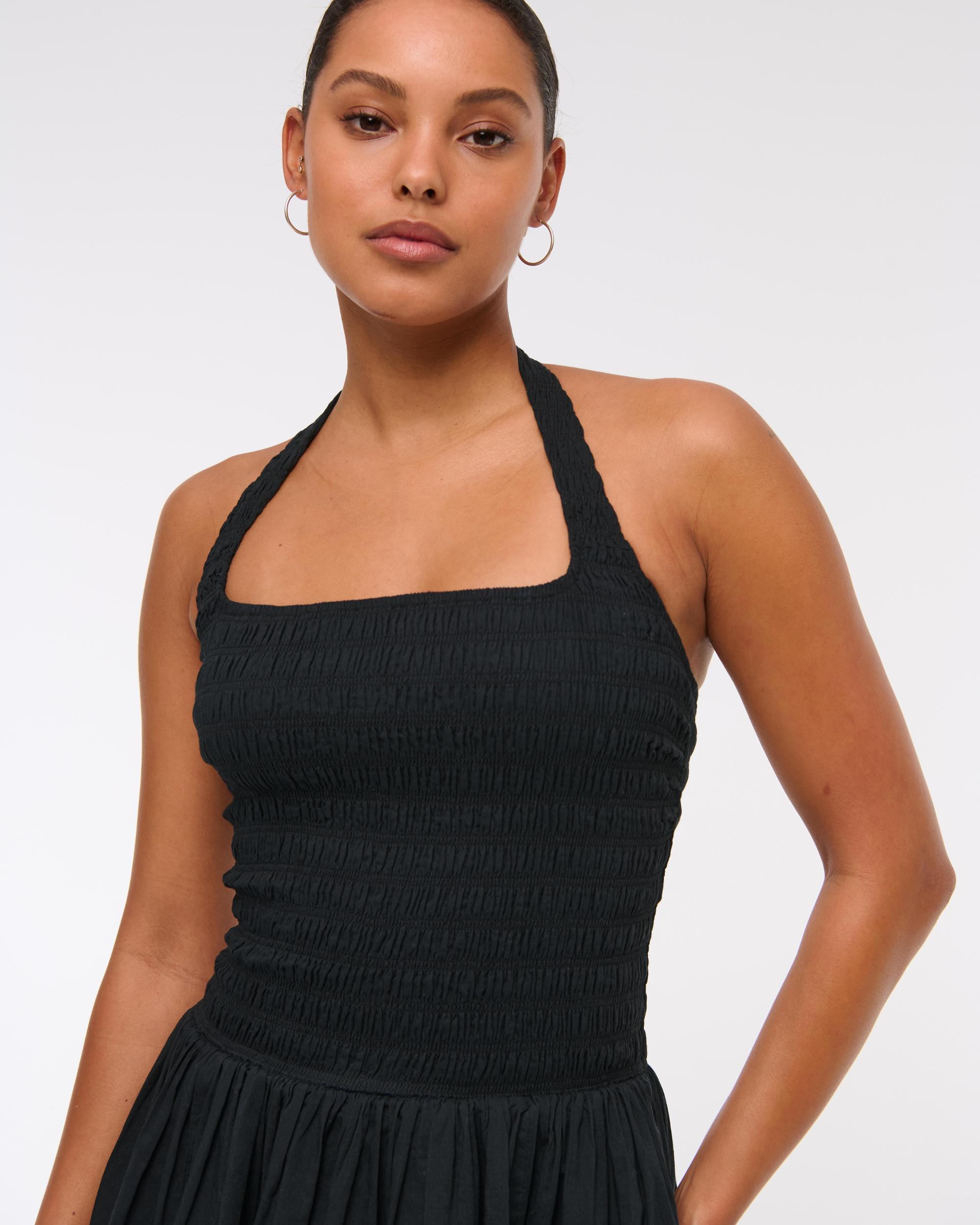 Drop-Waist Smocked Mini Dress Product Image