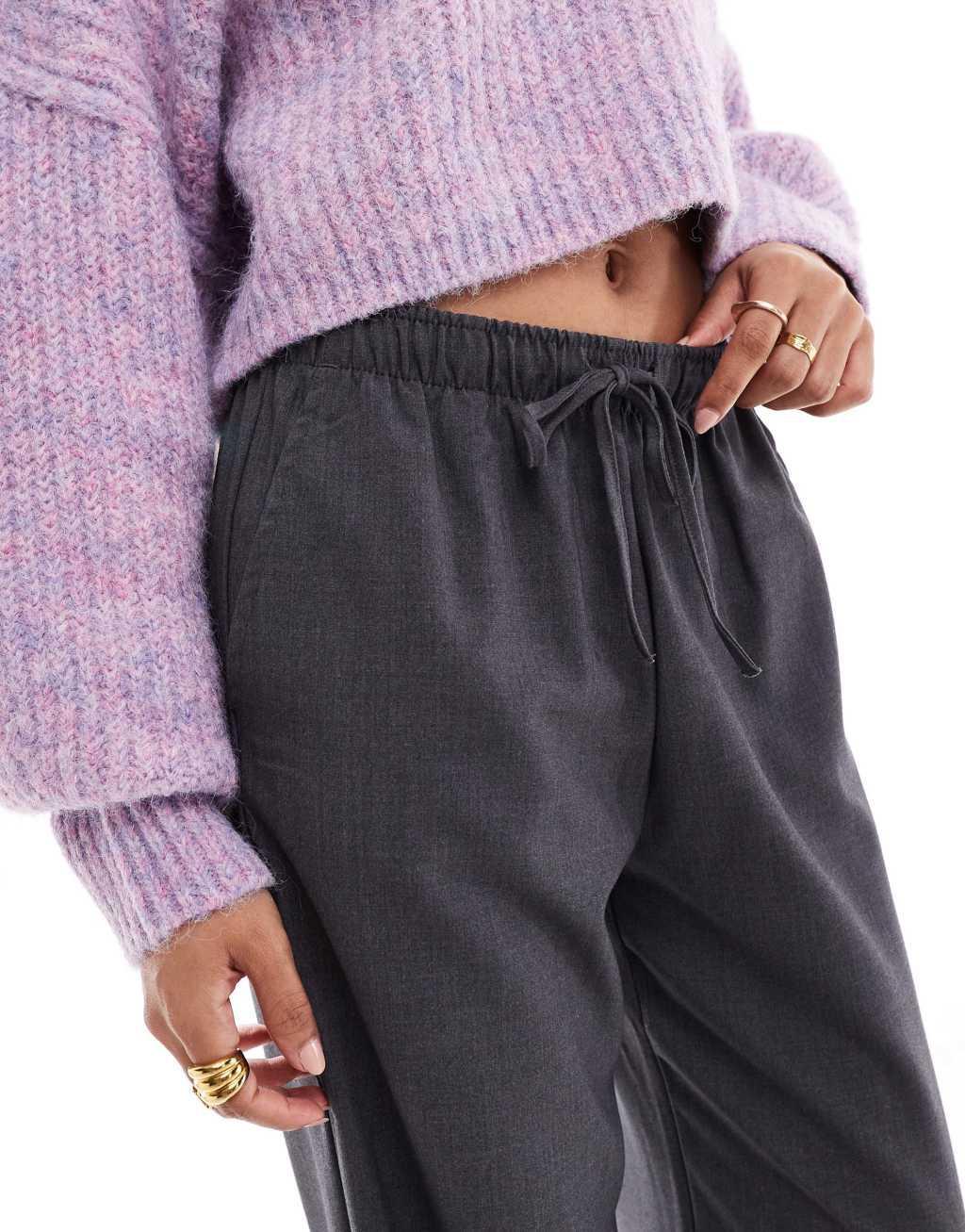 Stradivarius tailored pull-on pants in gray  Product Image