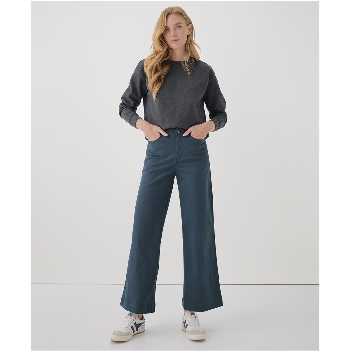 Womens Stretch Twill Denim Wide Leg Pant 3XL Product Image