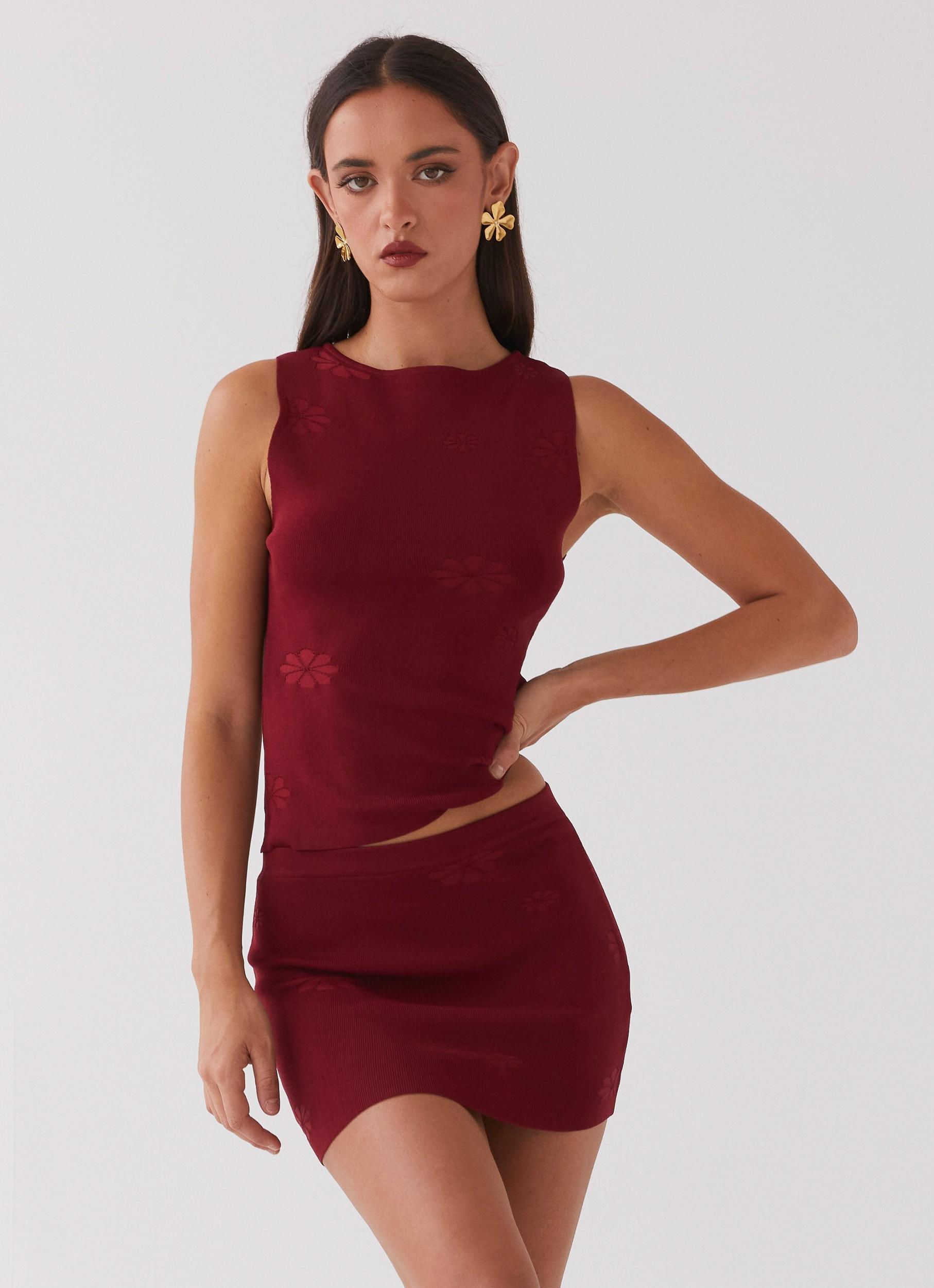 Holly Knit Tank - Rouge Red Product Image