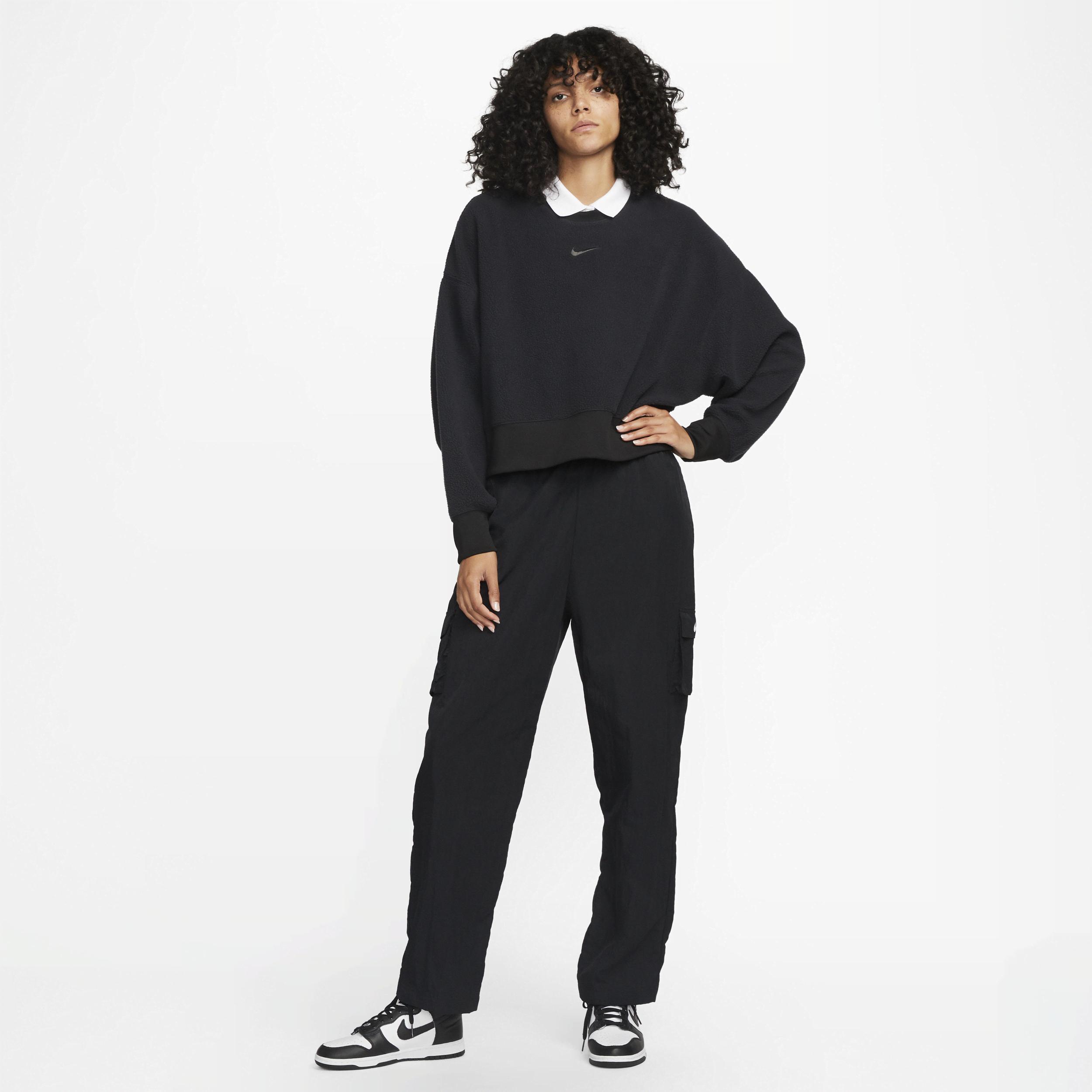 Womens Nike Sportswear Plush Oversized Crew-Neck Mod Crop Sweatshirt Product Image