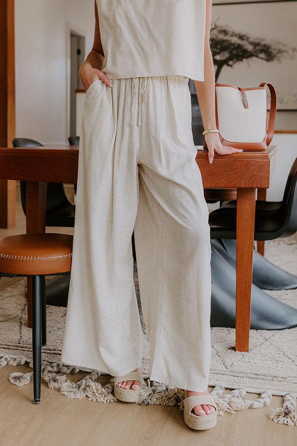 Boardwalk Stroll High Waist Linen-Blend Pants Product Image