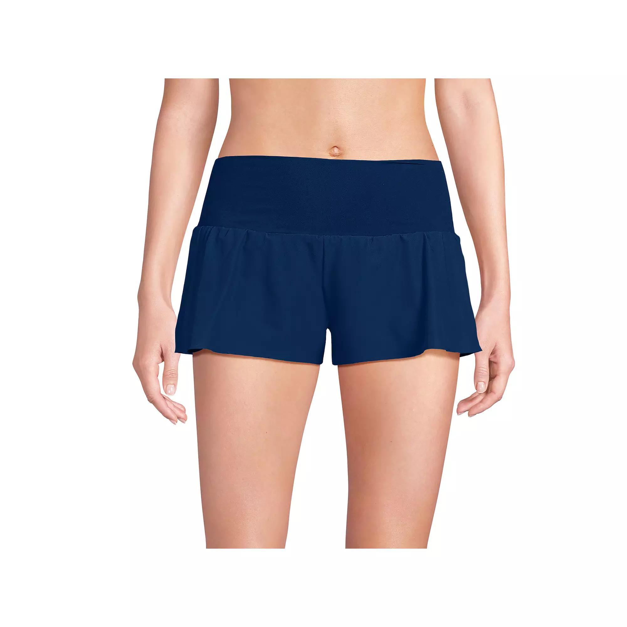 Women's Lands' End 3-Inch Pinchless Flutter Swim Bottoms, Size: 8, Deep  Blue Product Image