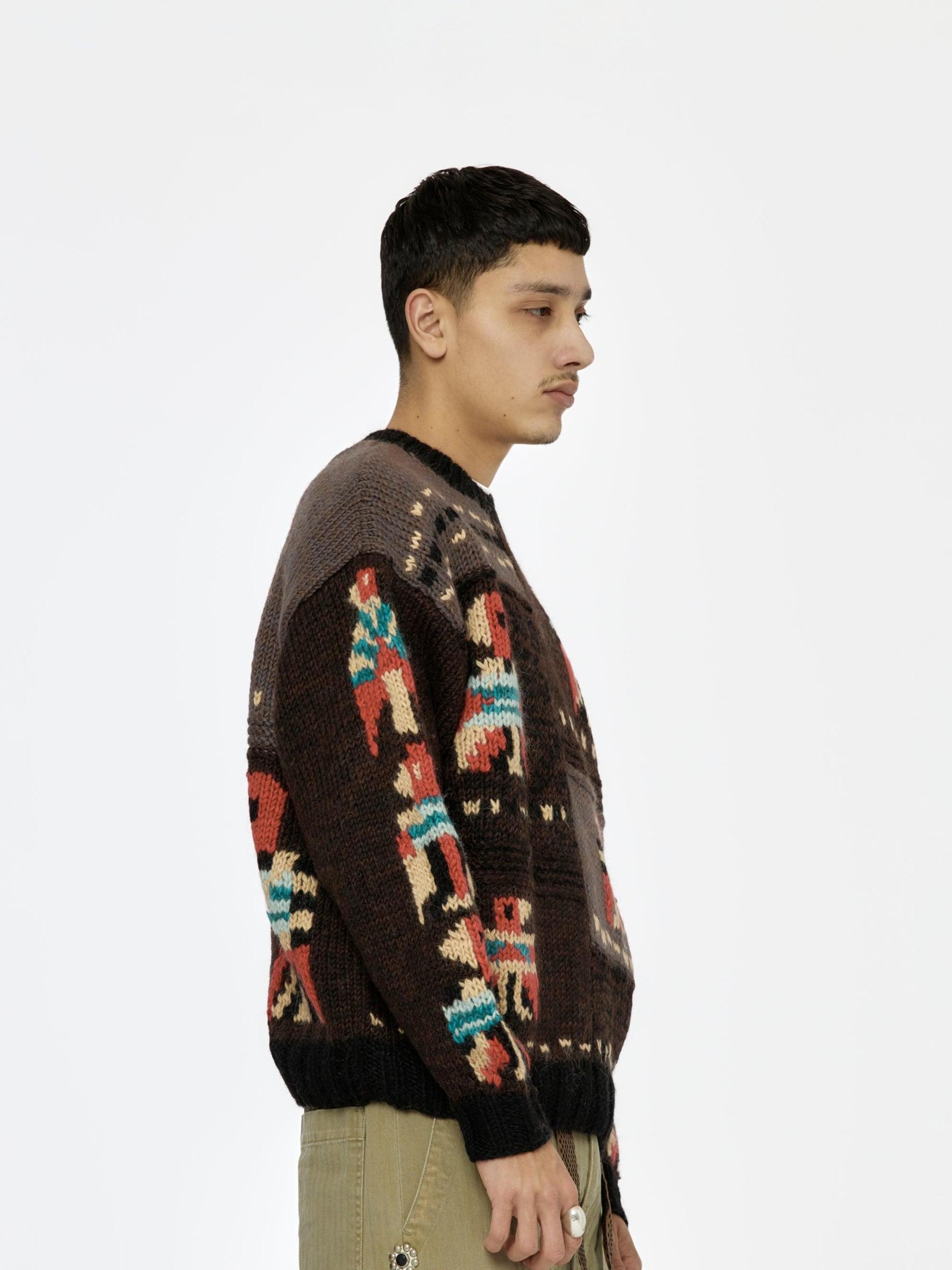 Hand Knit STD Cowichan Crew Sweater (Charcoal) Product Image