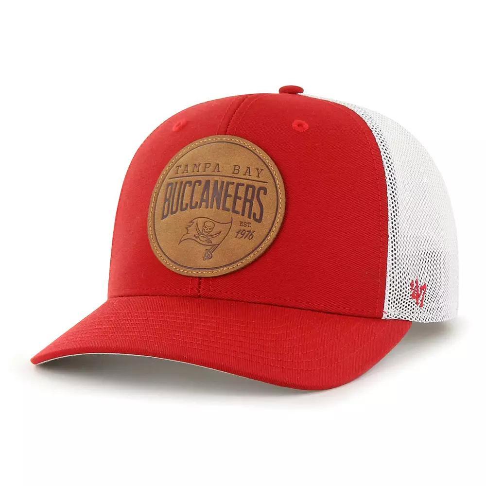 Men's '47 Red Tampa Bay Buccaneers Leather Head Flex Hat, Size: Large/XL Product Image
