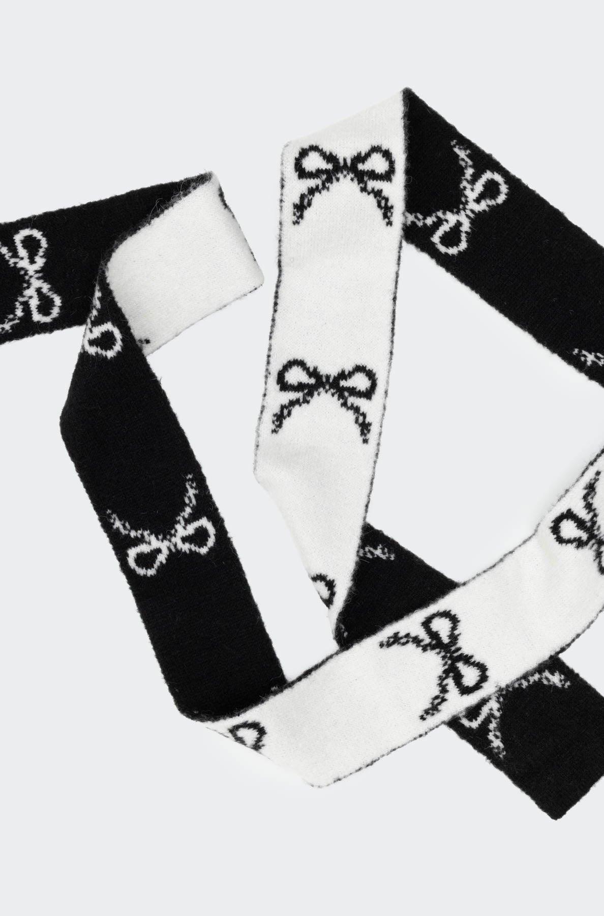 Bow Knit Skinny Scarf Product Image