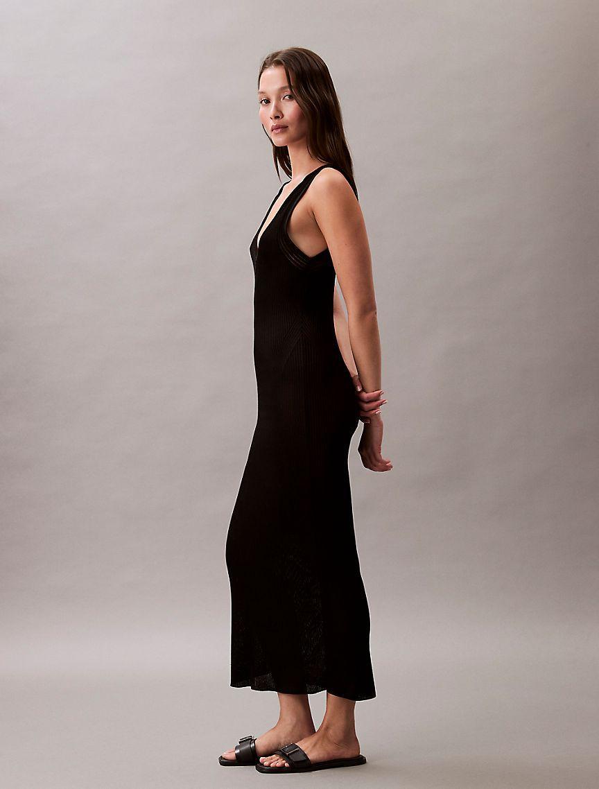 Viscose Ribbed Midi Dress Product Image