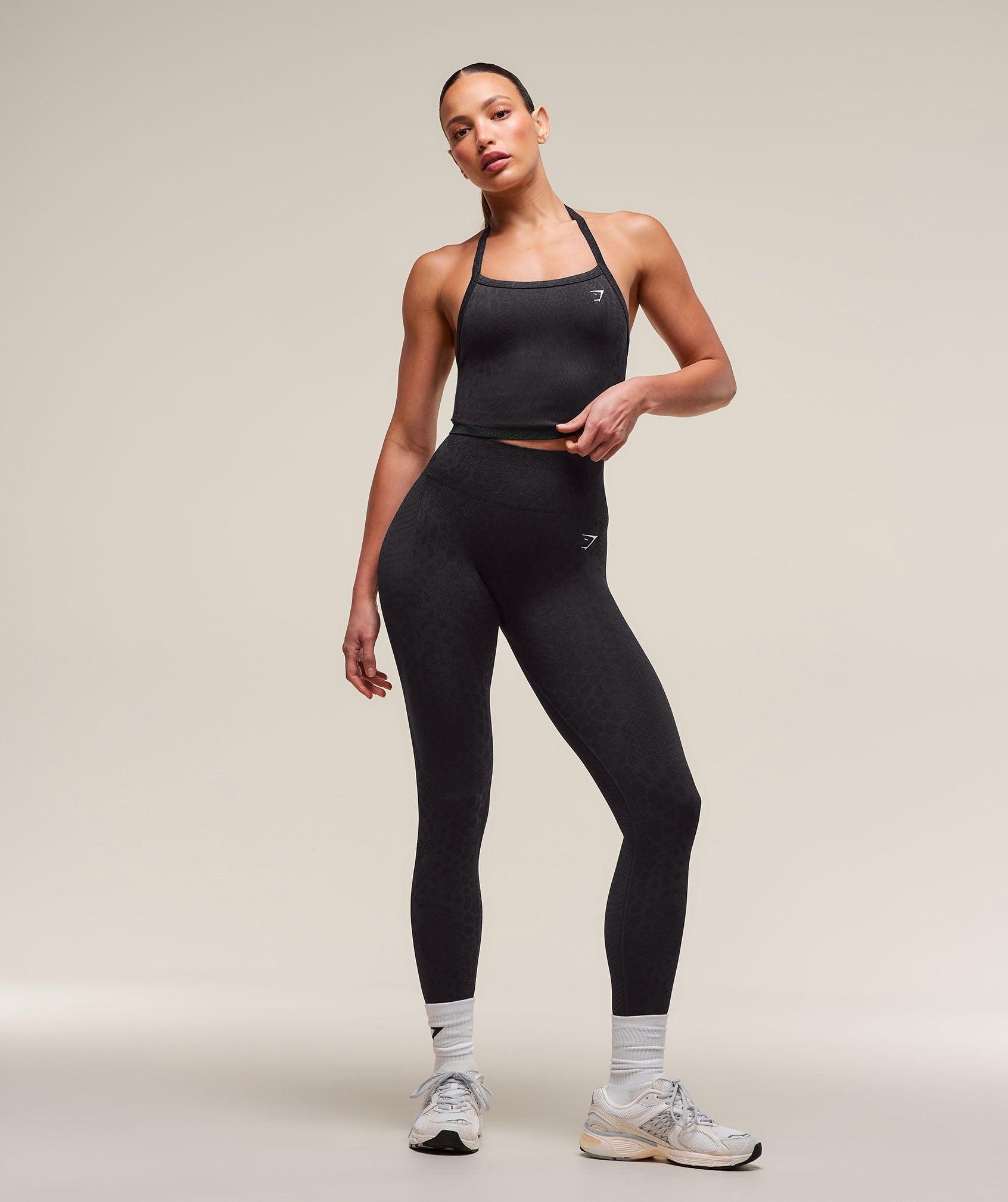 Gymshark Adapt X Whitney Animal Seamless Leggings - Asphalt Grey/Black Female Product Image