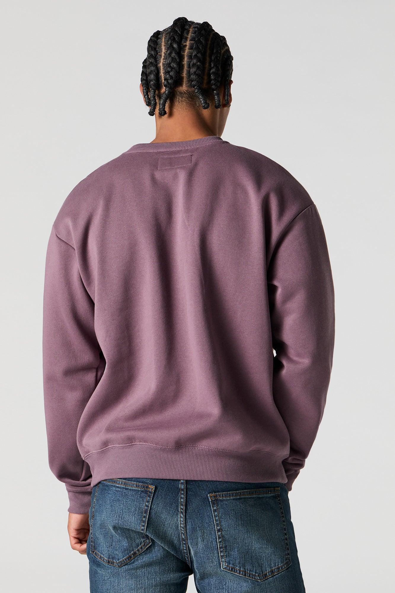 City Chenille Embroidered Fleece Sweatshirt Male Product Image