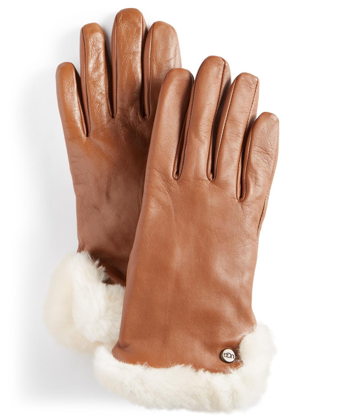 Leather & Shearling Vent Gloves Product Image