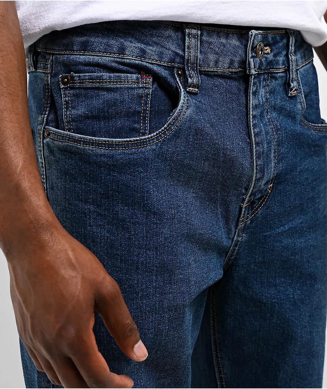Freeworld Straight Dark Blue Denim Jeans Product Image