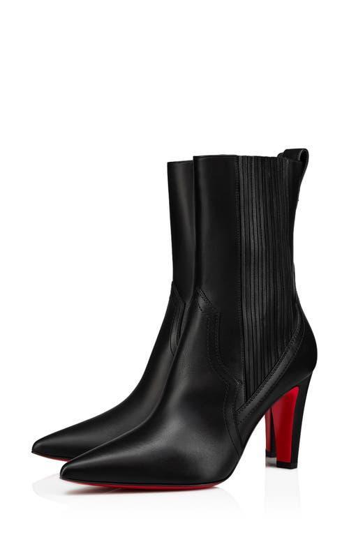 CHRISTIAN LOUBOUTIN Womens Black Santigag 85 Leather Heeled Boots Eur 37.5 / 4.5 Uk Product Image