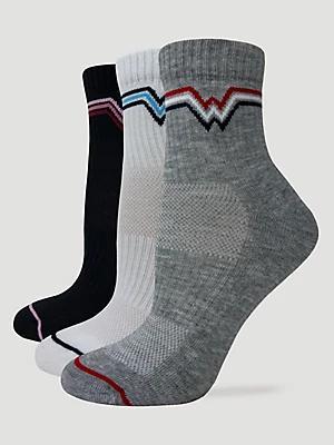 Women's Rainbow Ankle Sock (3-Pack) in Grey/White/Black Product Image