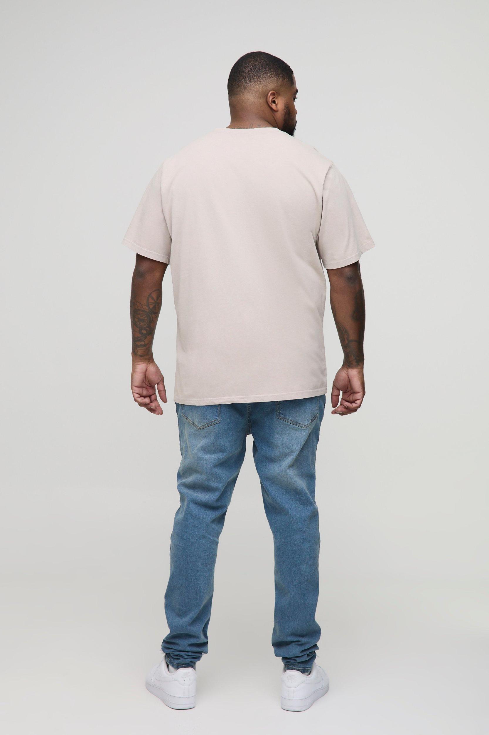 Plus Multi Rip Skinny Stacked Jeans | boohooMAN USA Product Image