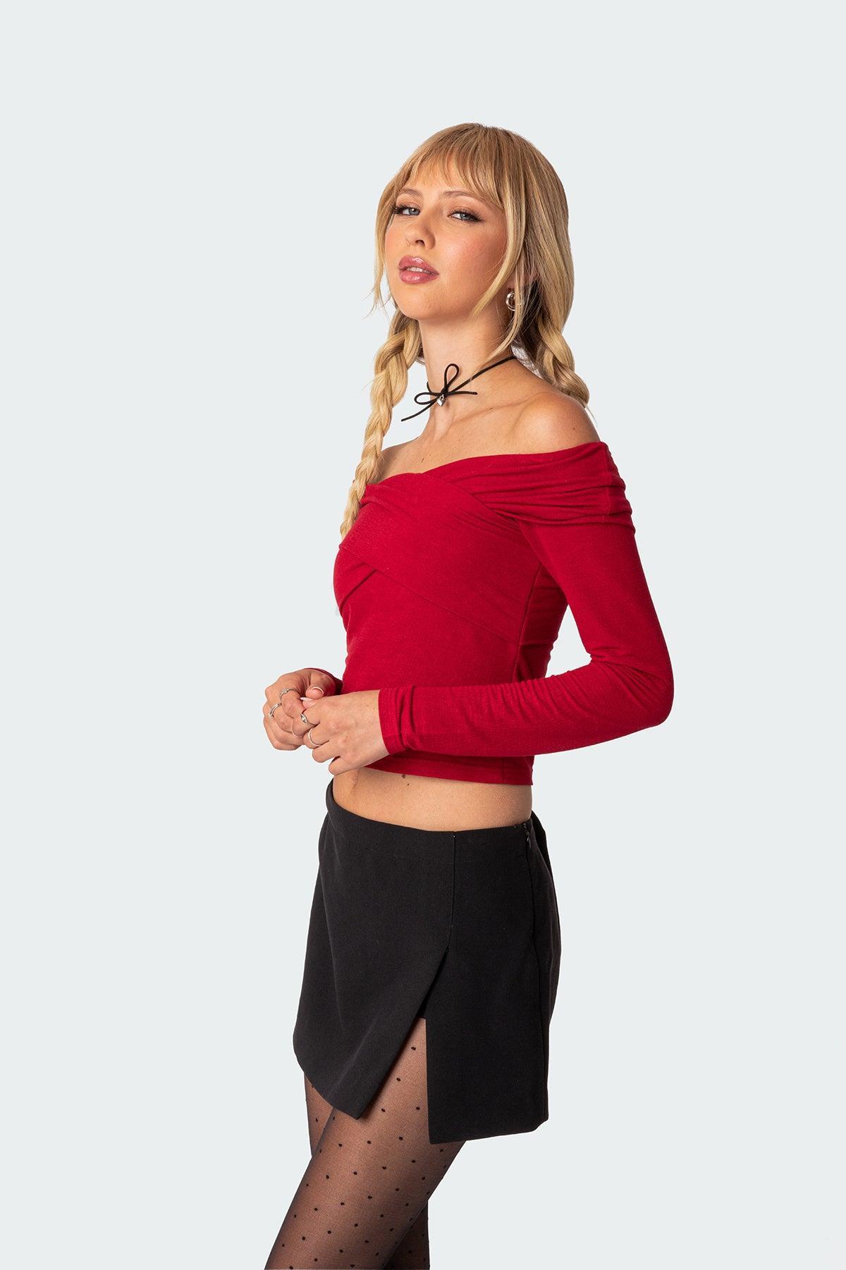 Crossover Off Shoulder Top Product Image