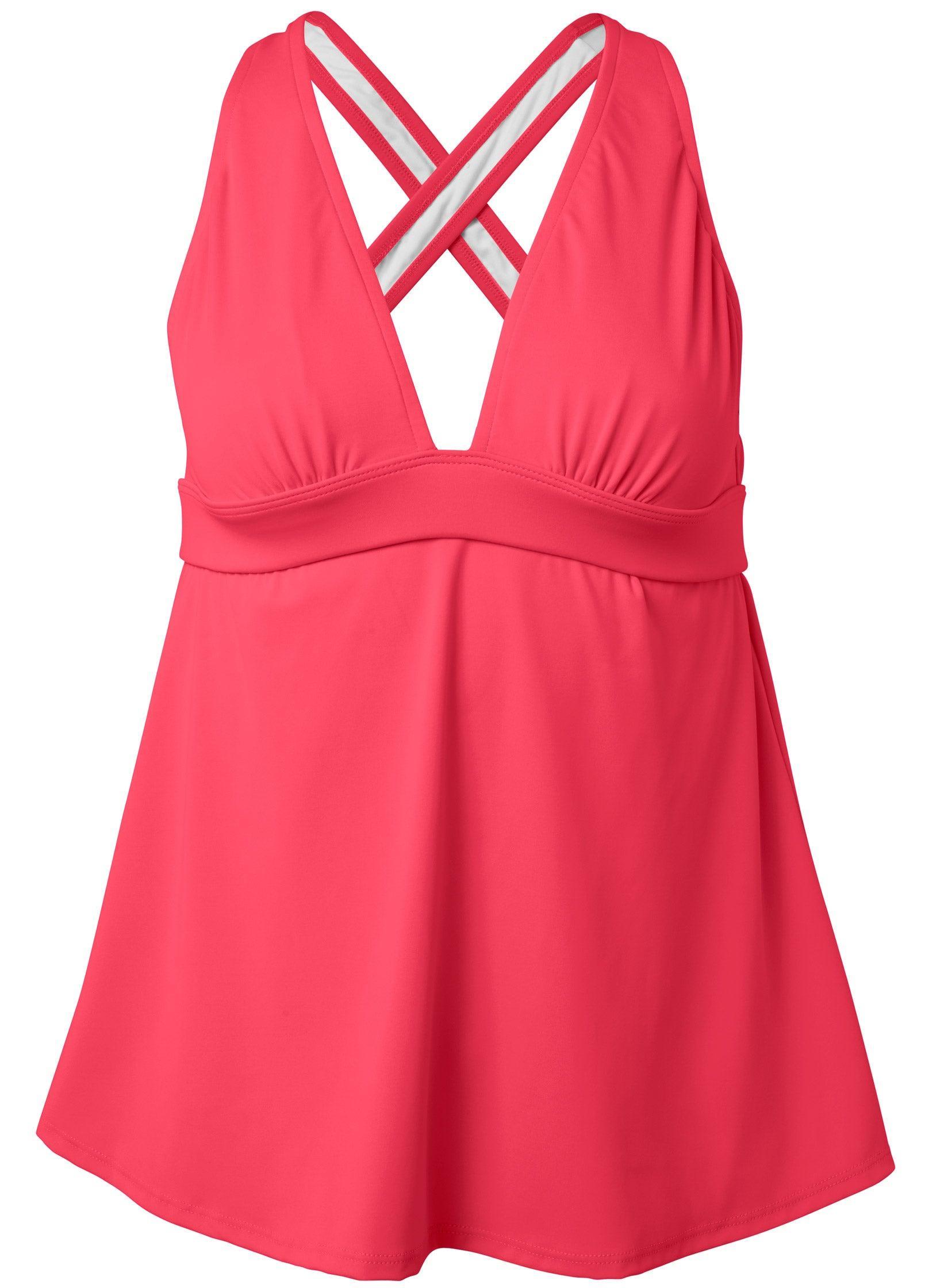 Sleek Flowing Tankini Top - Sunset Pink Product Image
