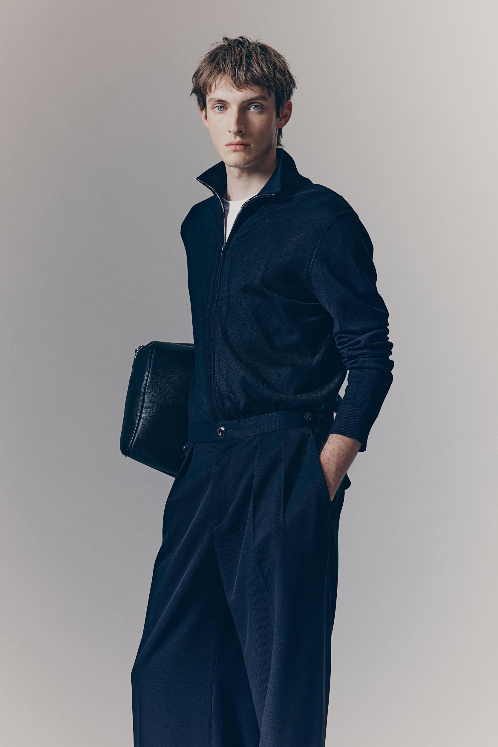 Slip-Fit Cardigan with Zipper Product Image