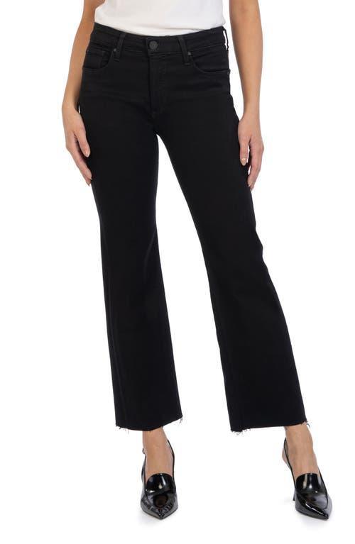 KUT from the Kloth Kelsey Petite Mid-Rise Ankle Flare - Inset Black) Women's Jeans Product Image
