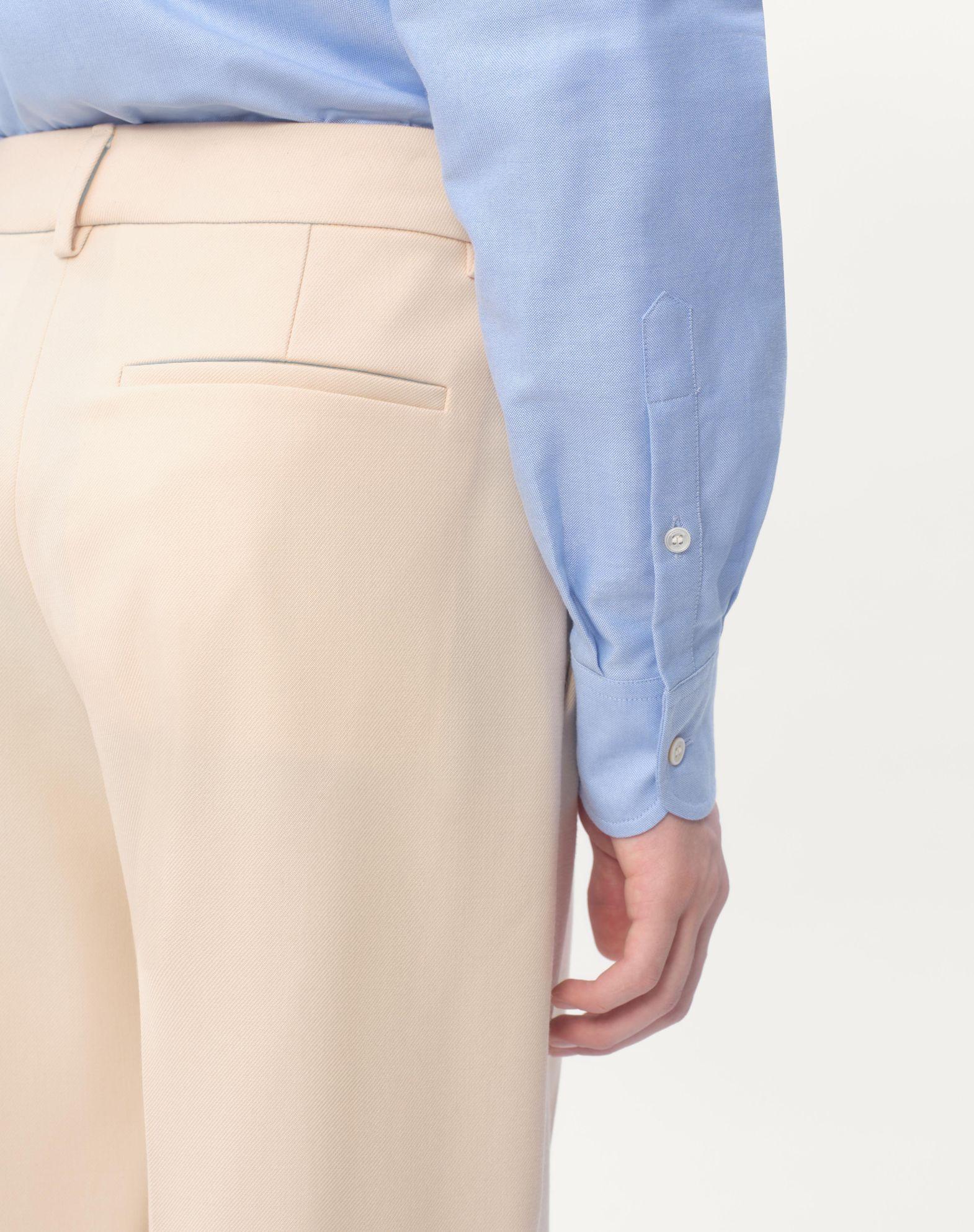 Single-Breasted Cotton And Wool Coat With Vichy Pattern Product Image