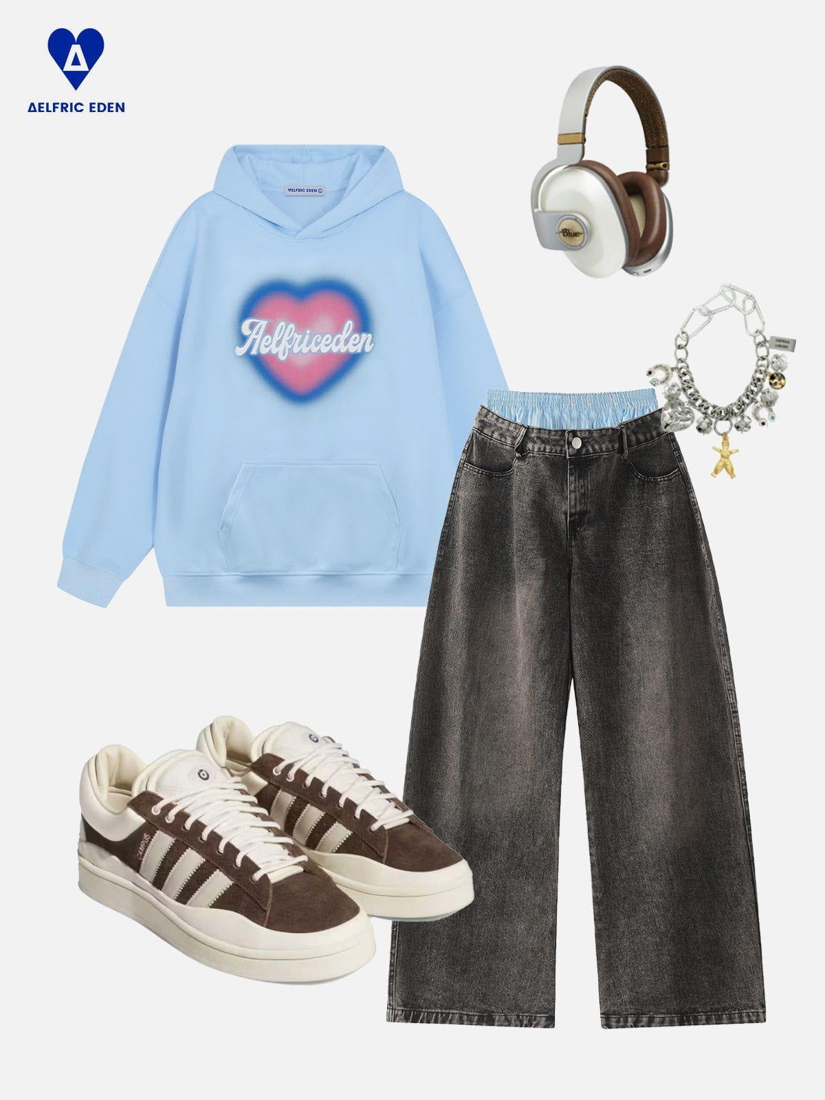 Aelfric Eden Dip Dye Heart Hoodie Product Image