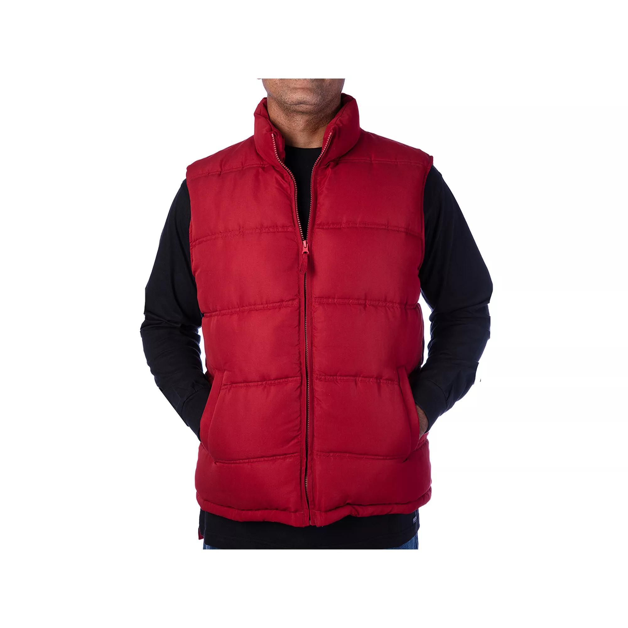 Men's Smith's Workwear Double Insulated Puffer Vest, Size: XL, Dark Red Product Image
