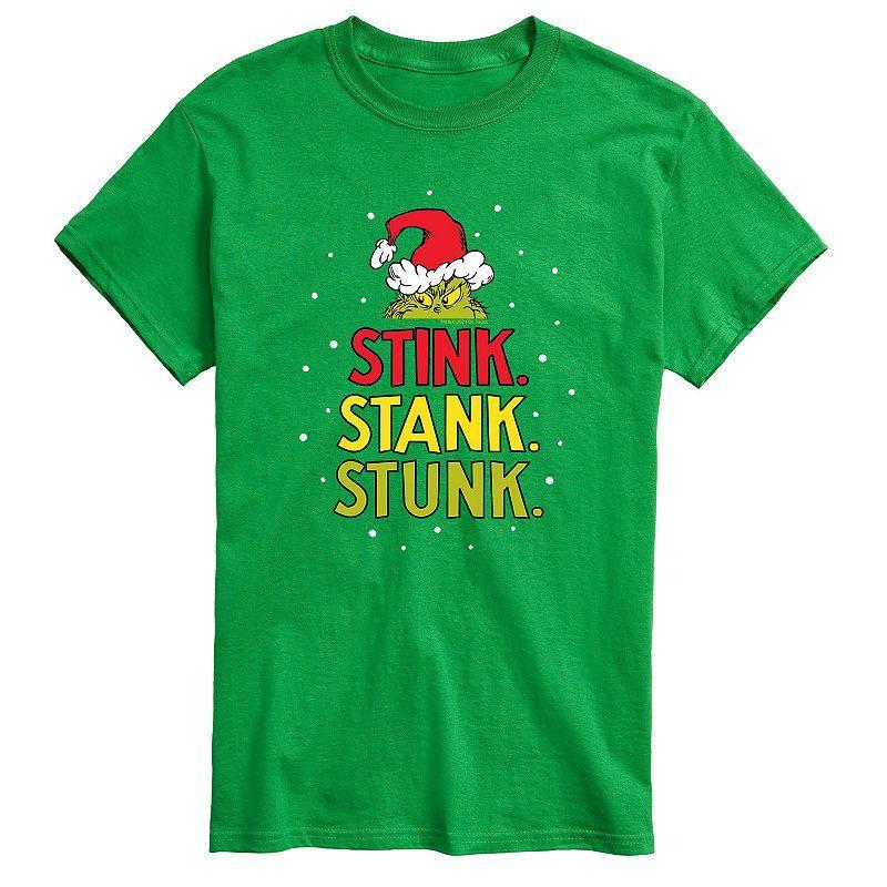 Men's Dr. Seuss The Grinch "Stink Stank Stunk" Tee, Size: Small, Green Product Image