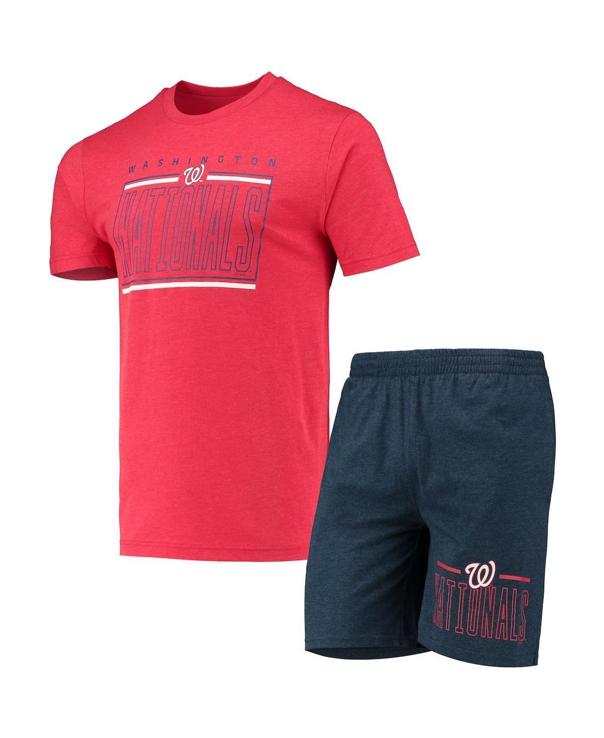 Men's Concepts Sport Navy/Red Washington Nationals Meter T-Shirt and Shorts Sleep Set, Size: 2XL, Blue Product Image