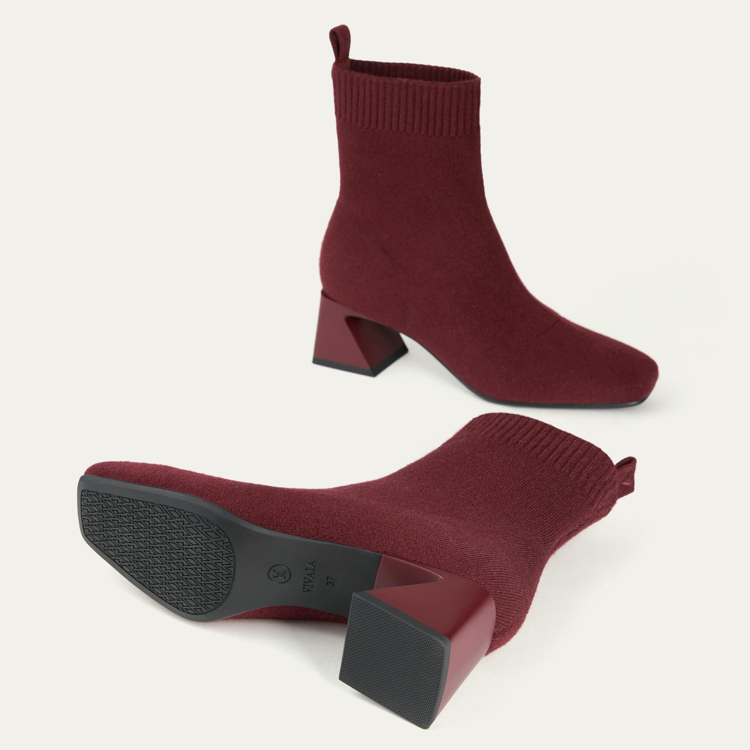 Square-Toe Water-Repellent Heeled Boots (Rafaella) Product Image