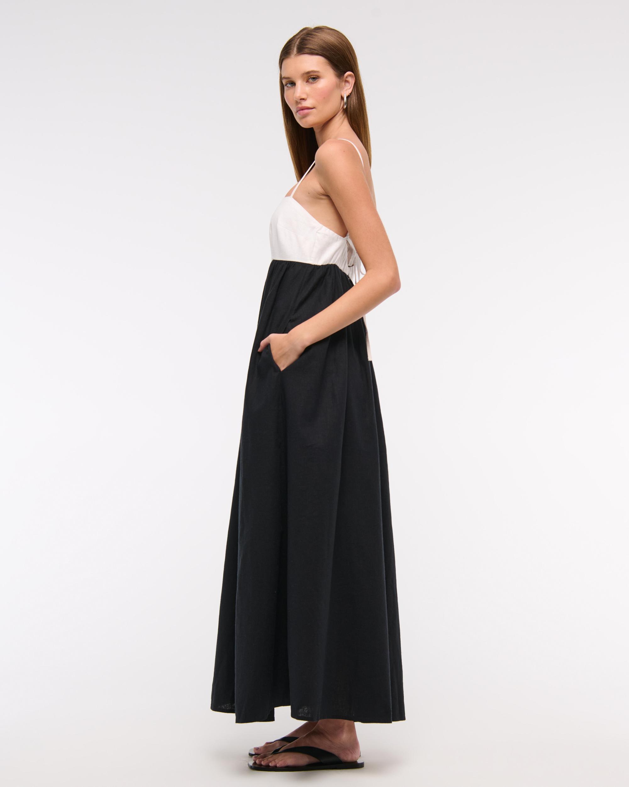 Tie-Back Babydoll Maxi Dress Product Image