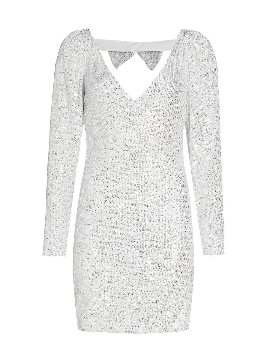 Womens Sequin Jersey Bow Minidress Product Image