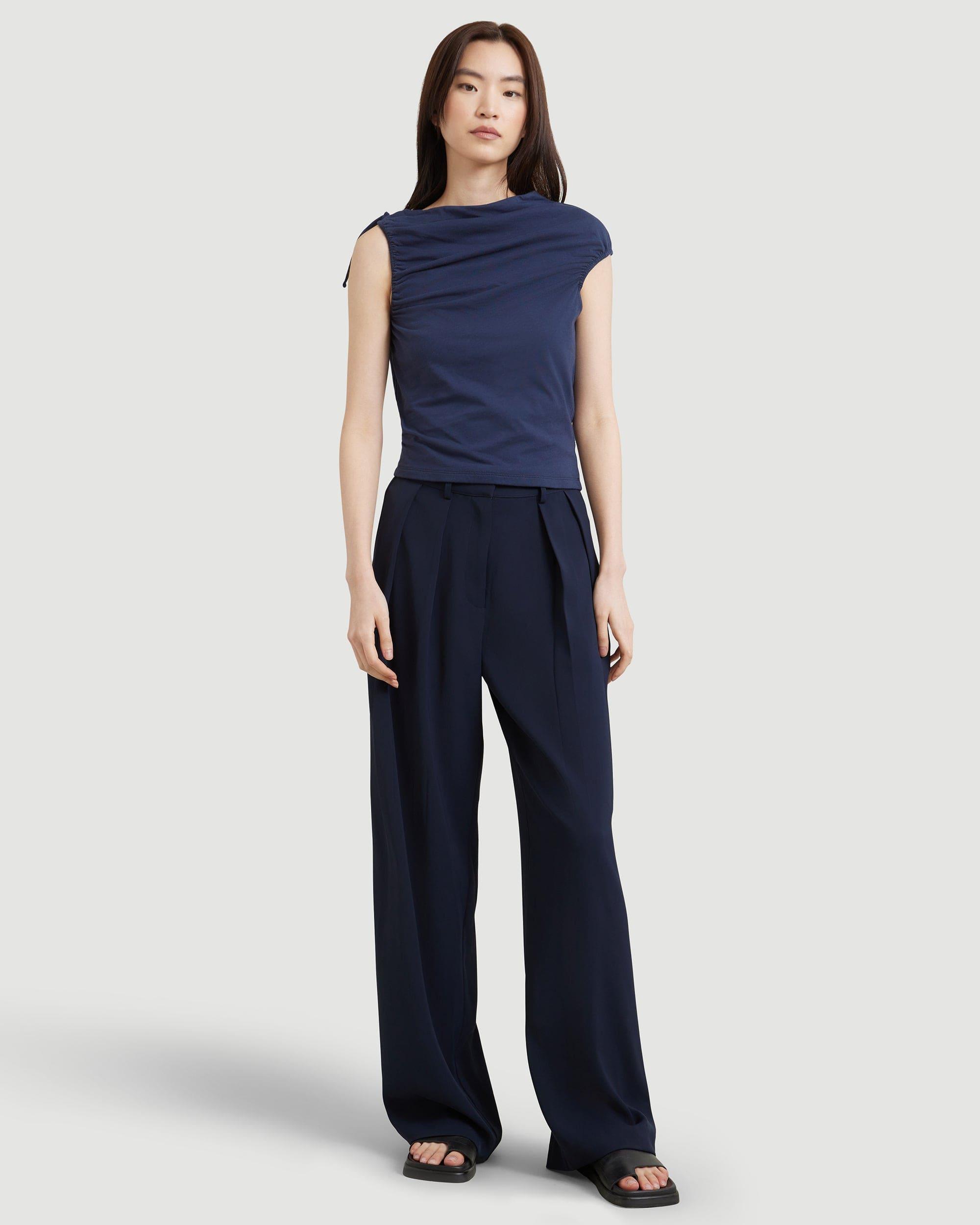 Delphine Ruched Sleeveless Tee Product Image