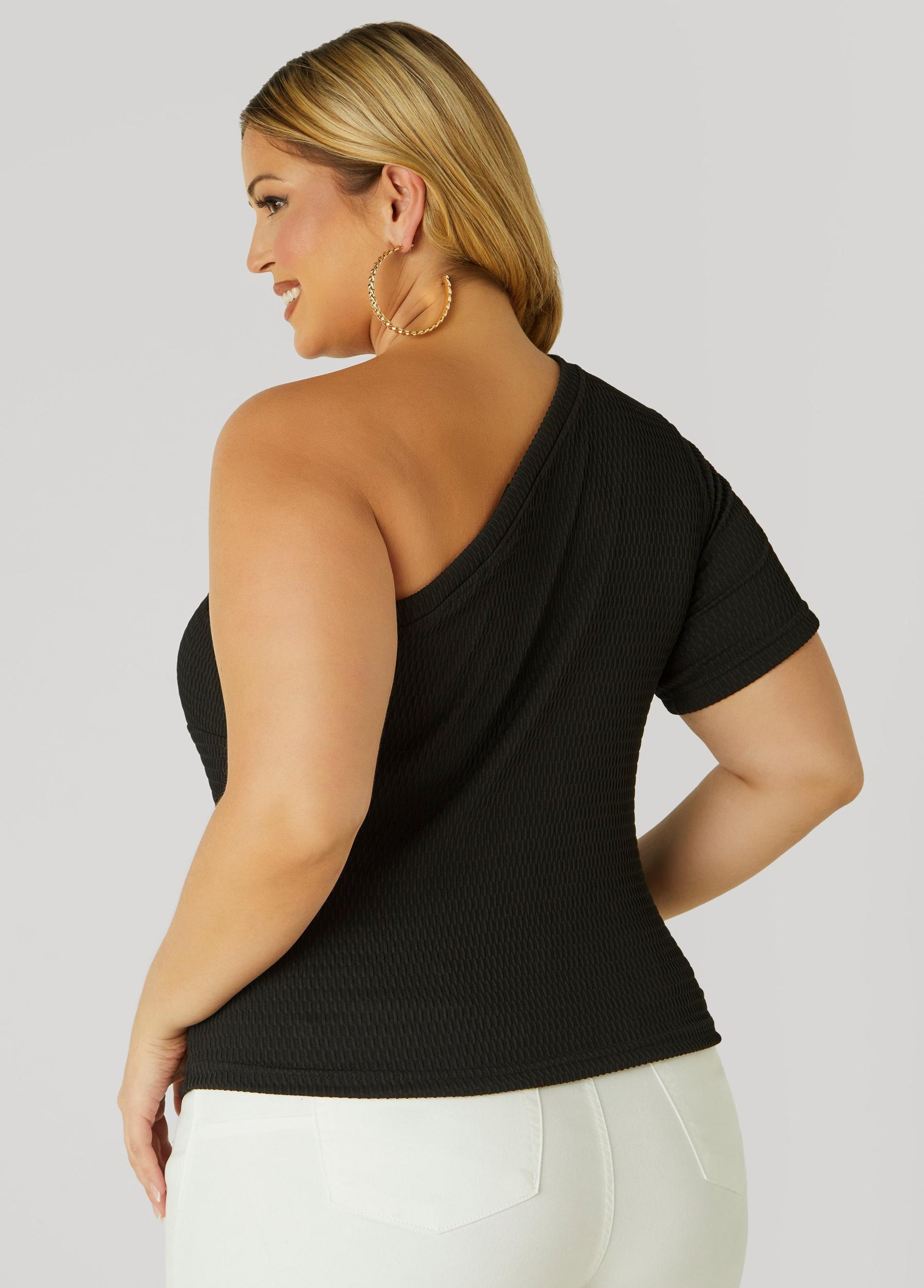 Textured One Shoulder Top Product Image